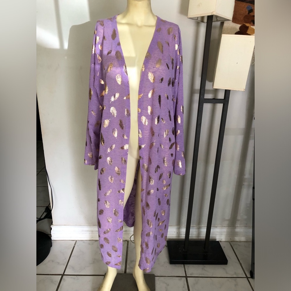 Rouge Collection Lavender and Gold Light Sweater Size 4x